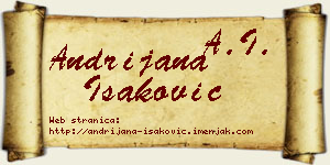 Andrijana Isaković vizit kartica